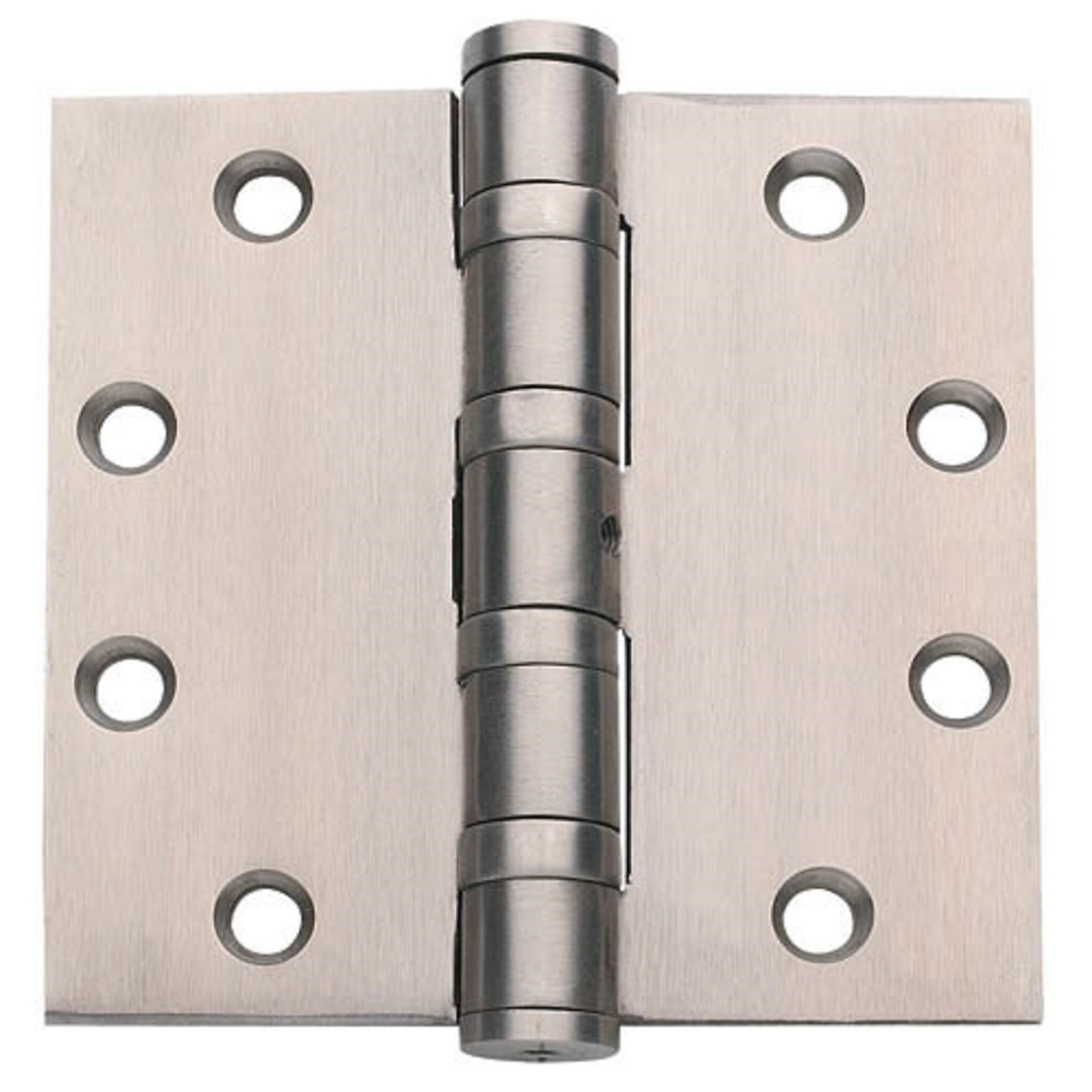 Global Door Controls Heavy-Duty Ball Bearing Door Hinges — 4.5in. x 4.5in., Stainless Steel, Full Mortise, Removable Pin, Set of 3, Model# CSH4545BB-32D-3
